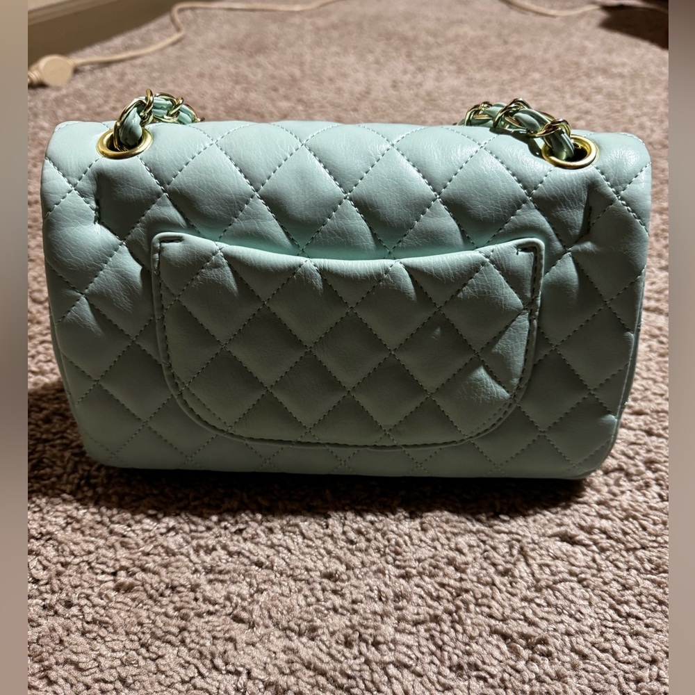 Mint Quilted Shoulder Bag - Picture 7 of 12